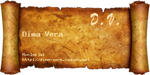 Dima Vera névjegykártya